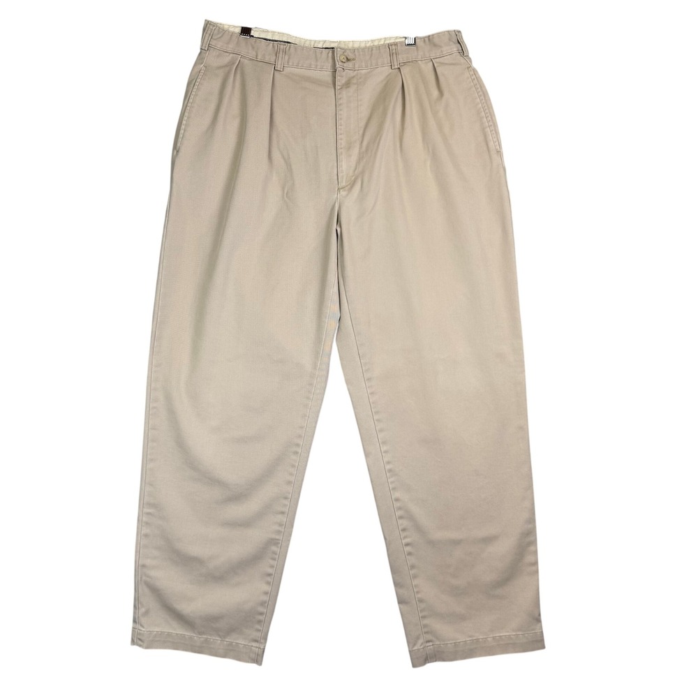 VTG Polo Ralph Lauren Andrew Pant 36x30 Khaki Pleated Cotton Chino